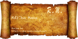 Rába Masa névjegykártya